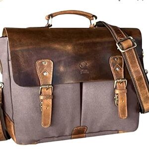 Aaron Leather Goods Prato Canvas Messenge